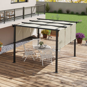 10 x 10 metal pergola with retractable canopy