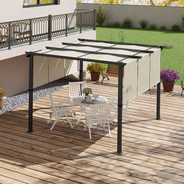 10 x 10 metal pergola with retractable canopy