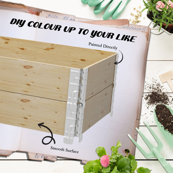 Jardinière surélevée en bois à deux compartiments