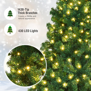 Arbre de Noël artificiel en PVC de 7 pieds avec lumières LED