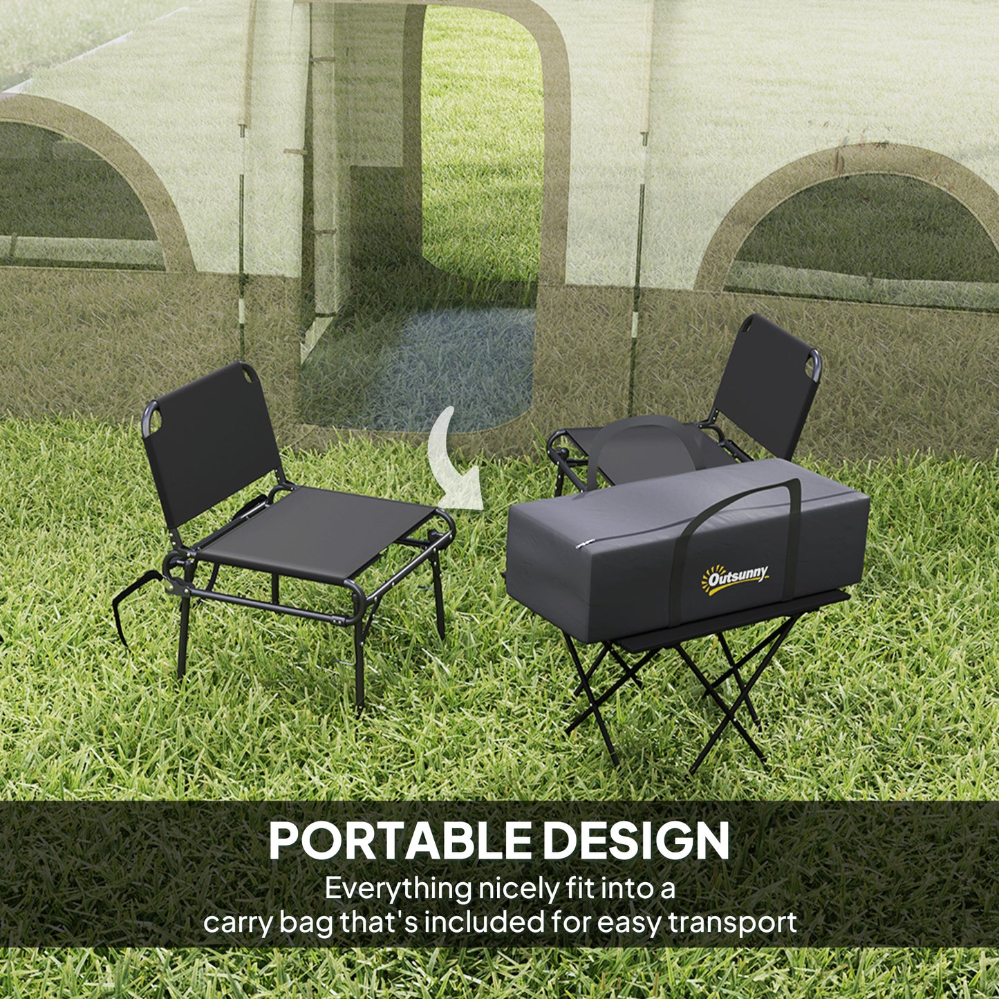 Outsunny 4-6 Person Camping Tent, 3 Room Cabin Tent, 3000mm Waterproof &amp; UPF 30+, with Sewn-in Groundsheet &amp; Carry Bag, Khaki