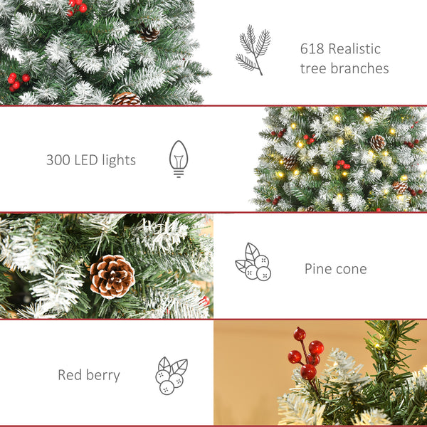 Sapin de Noël en forme de crayon givré de 6 pieds