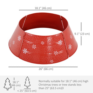 Collier de sapin en métal de 66 cm avec gravure de flocon de neige rouge