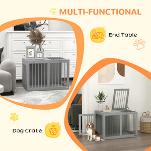 Meuble cage de 31,5 pouces avec double porte, gris