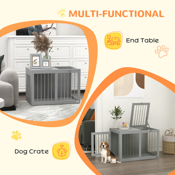 Meuble cage de 31,5 pouces avec double porte, gris