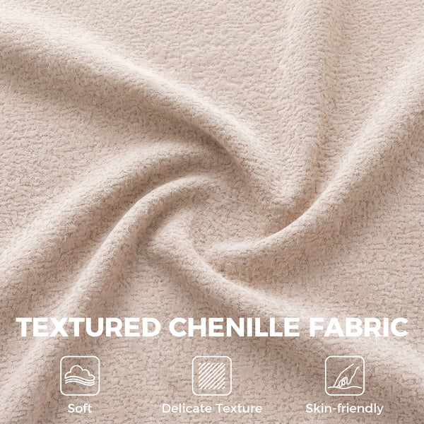 Canapé 3 places en chenille beige, 89 po