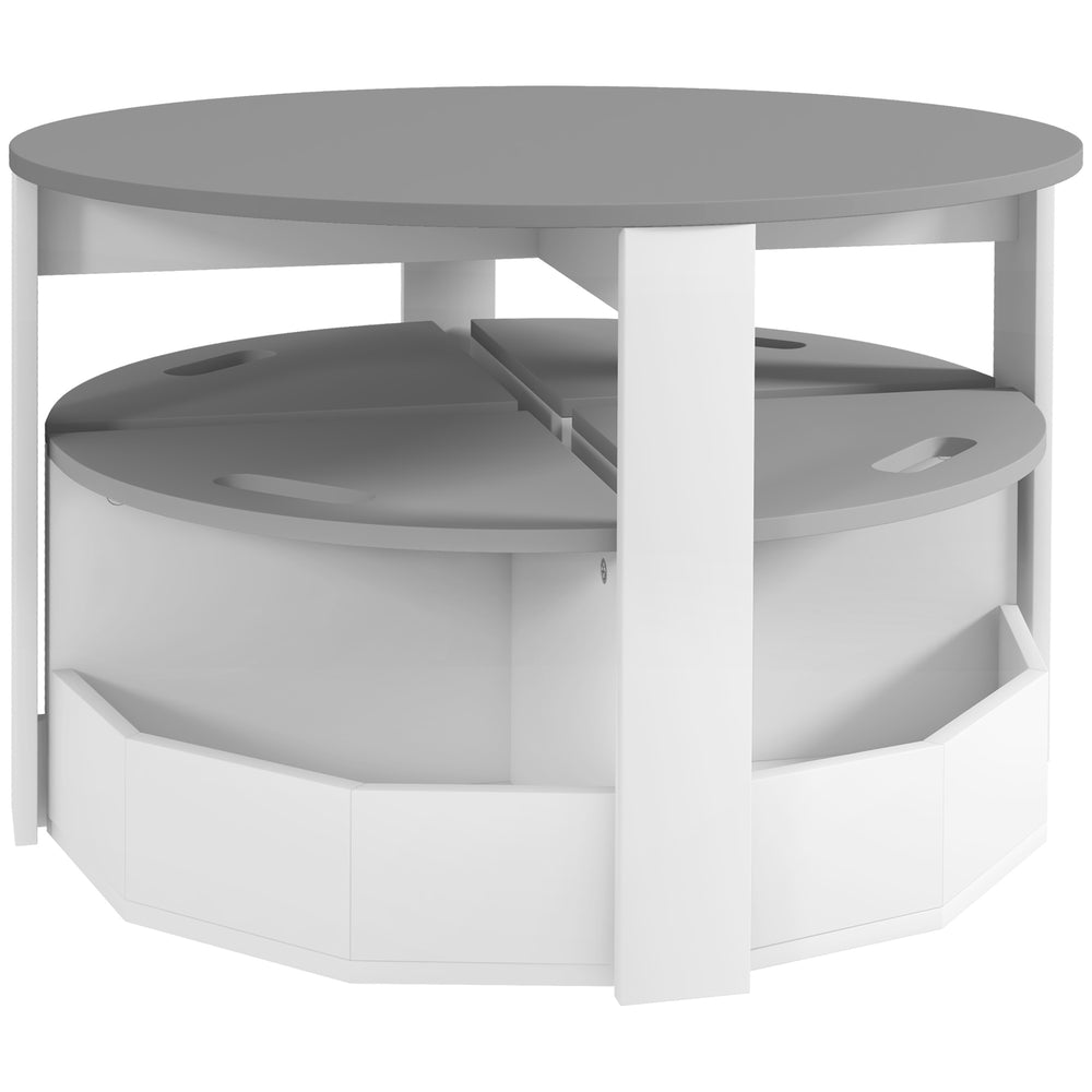 Ensemble table et chaises pour enfants 5 pièces avec rangement, gris