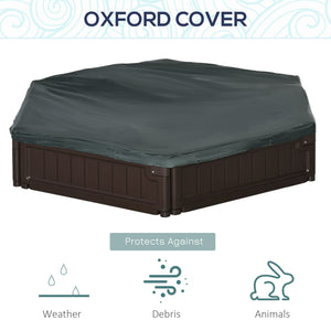 Bac à sable avec housse imperméable en tissu Oxford, marron