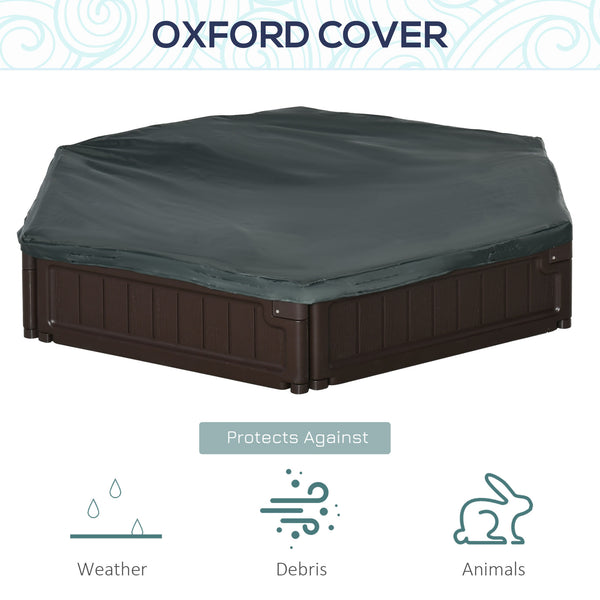 Bac à sable avec housse imperméable en tissu Oxford, marron