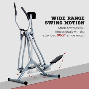 Vélo elliptique vertical avec écran LCD, gris