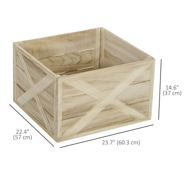 Cache-sommier de 61 cm pour sapin de Noël avec finition en bois vieilli clair