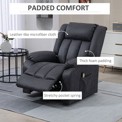 Fauteuil releveur pour seniors, fauteuil inclinable électrique en microfibre avec télécommande, montage rapide, gris anthracite