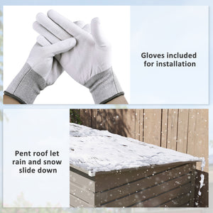 Abri de jardin galvanisé en métal avec double porte et 2 aérations, gris clair