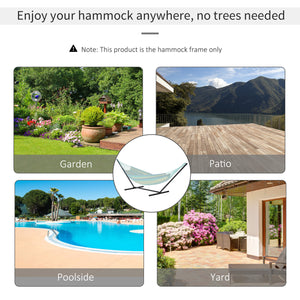 Support de hamac extra long de 11,8 pi de long, robuste, cadre en métal, installation simple, noir