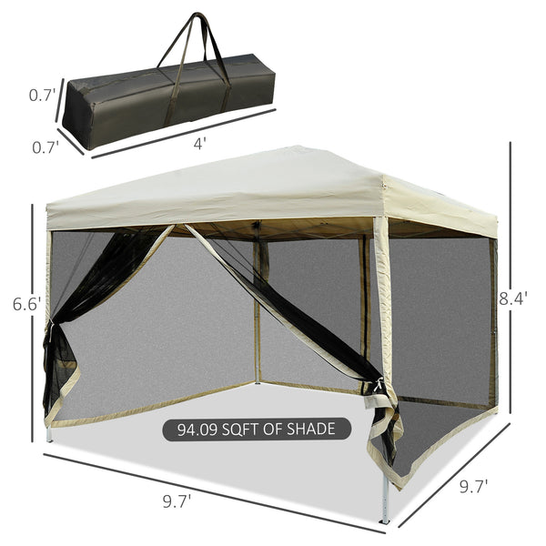 Tente pop-up 10' x 10' avec parois latérales en maille respirante et sac de transport