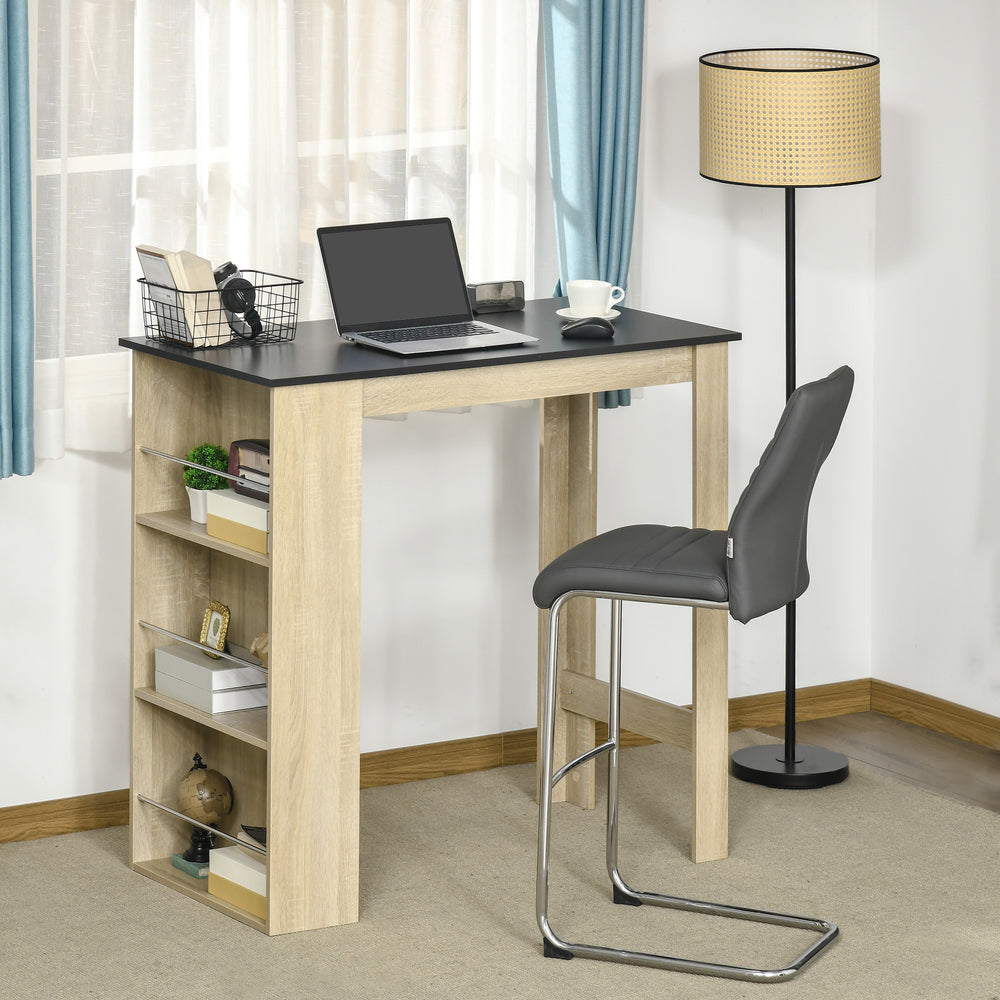 Table de bar avec 3 étagères de rangement