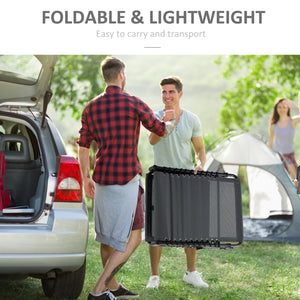 Chaise longue pliante avec dossier réglable et coussin amovible, gris