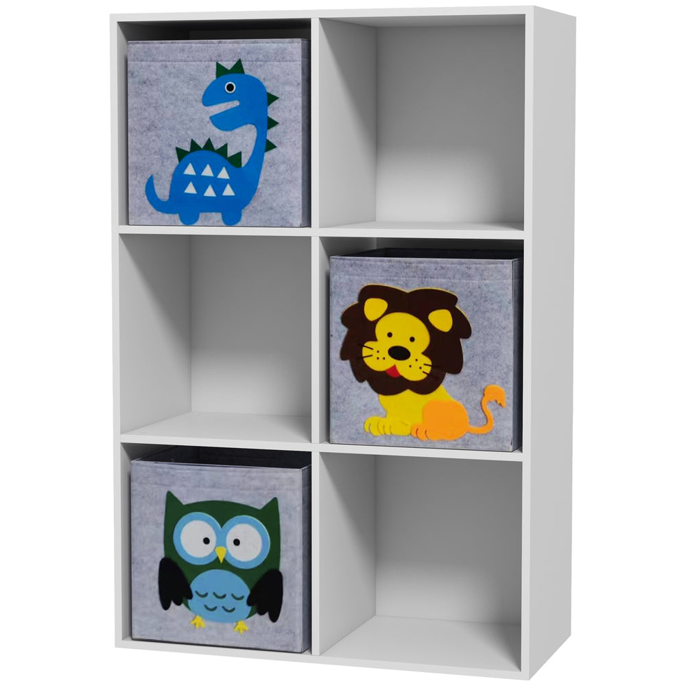 Rangement de jouets avec 3 tiroirs en tissu, blanc
