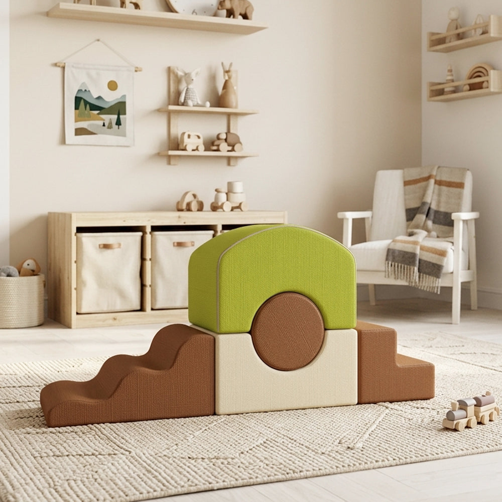 Ensemble de 5 blocs de motricité en mousse avec housses en velours côtelé