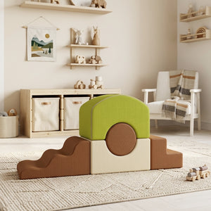 Ensemble de 5 blocs de motricité en mousse avec housses en velours côtelé
