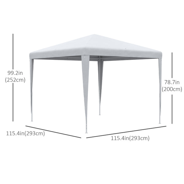 9' x 9' Portable Canopy Party Tent Gazebo Outdoor Sunshade for Weddings Parties with Dressed Legs, White