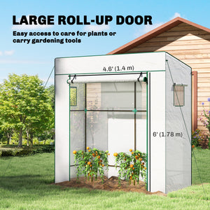 Lean-to greenhouse for tomatoes with reinforced PE cover