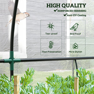Lean-to greenhouse with zippered doors and windows, white