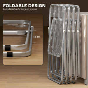 Lot de 4 chaises pliantes transparentes en acrylique