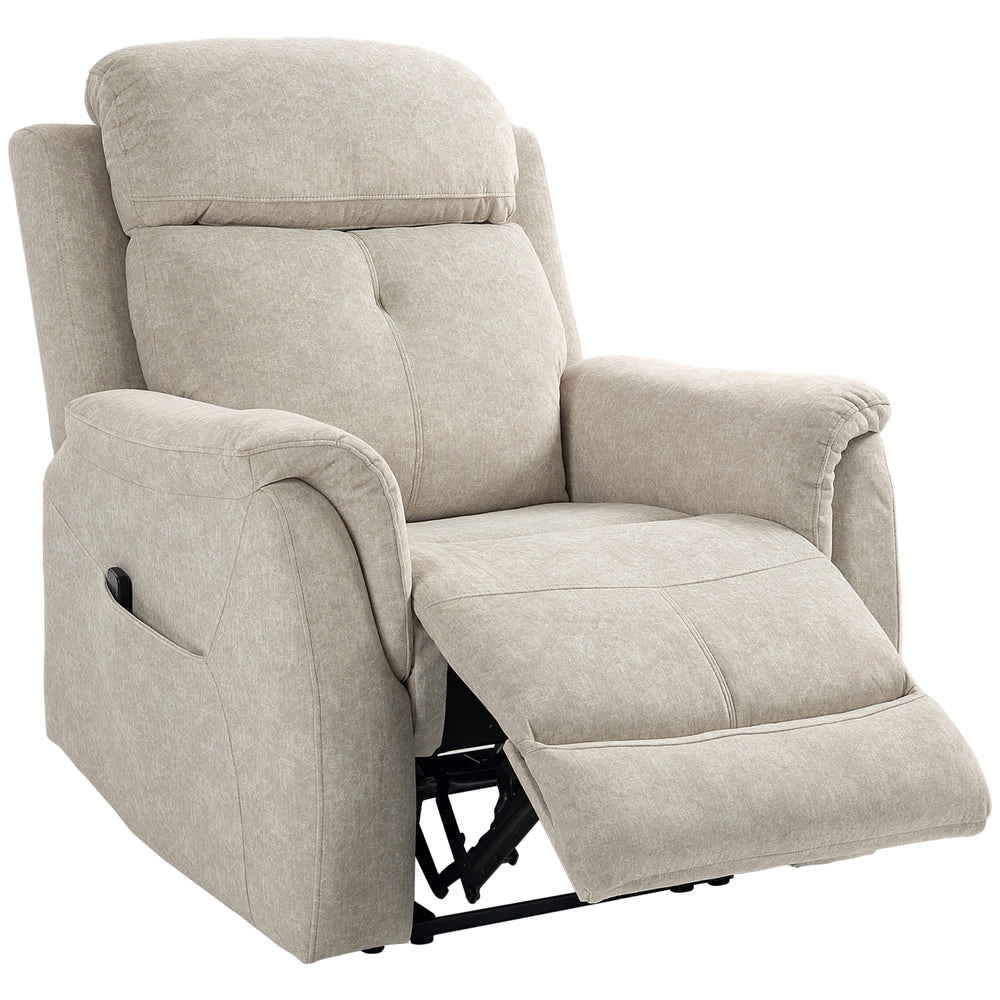 Fauteuil inclinable manuel avec massage par vibrations, beige