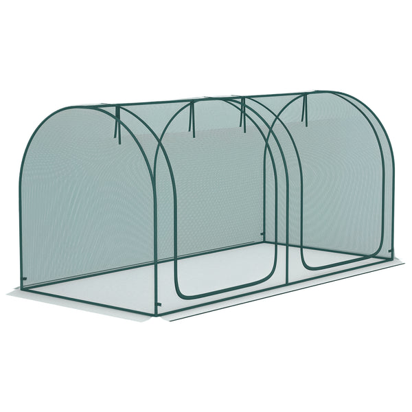 Grow cage with two zippered doors and 4 ground stakes