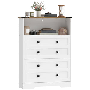 Shoe cabinet with 2 tilt-out shoe drawers, white