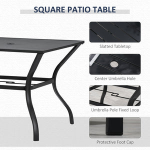 Ensemble de salle à manger d'extérieur 5 pièces, noir