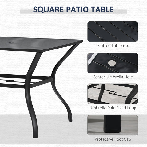 Ensemble de salle à manger d'extérieur 5 pièces, noir