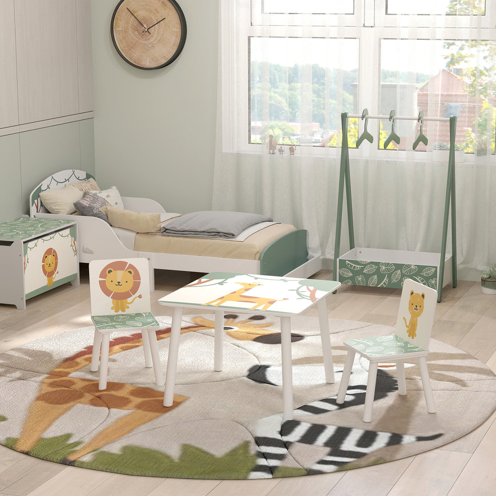 Ensemble table et chaises 3 pièces pour enfants, motif animalier