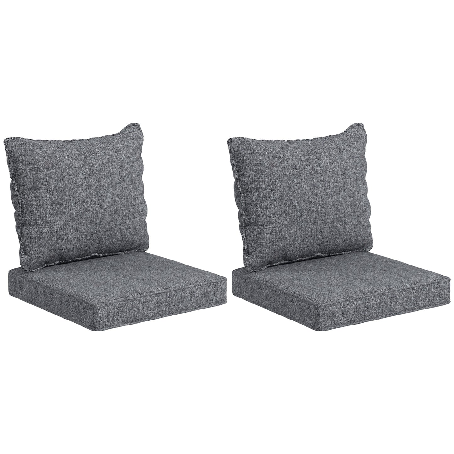 Coussins de rechange pour chaise de patio avec dossier, lot de 4, gris
