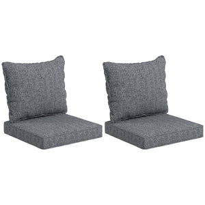 Coussins de rechange pour chaise de patio avec dossier, lot de 4, gris