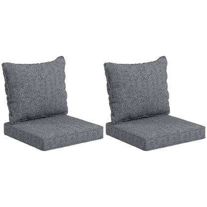 Coussins de rechange pour chaise de patio avec dossier, lot de 4, gris