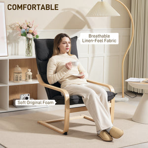 Fauteuil d'appoint rembourré avec pieds et accoudoirs incurvés, gris foncé