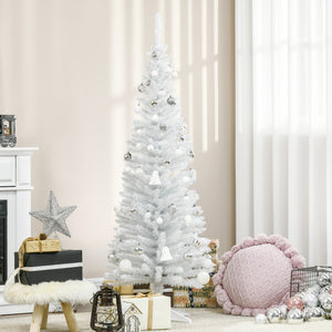 Sapin de Noël artificiel blanc de 5 pieds en forme de crayon