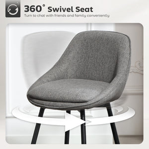 Set of 2 bar stools, dark grey