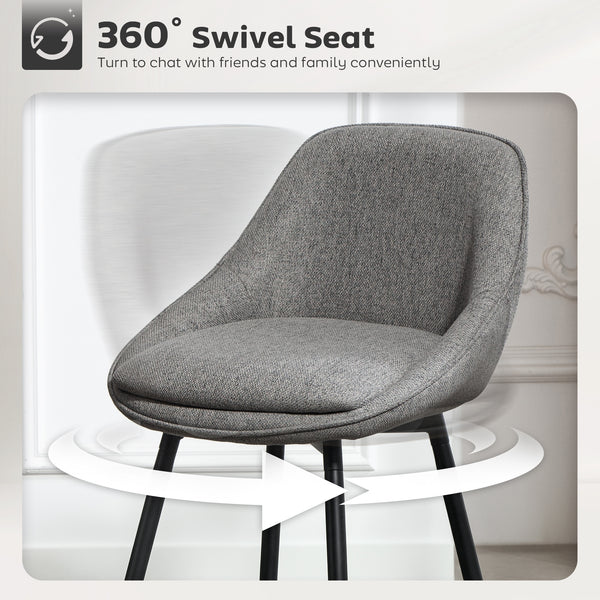 Set of 2 bar stools, dark grey