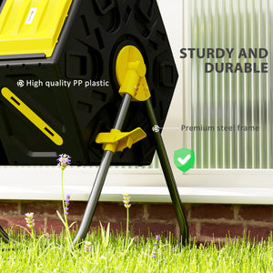 Composteur rotatif à double chambre avec 24 aérations et pieds en acier