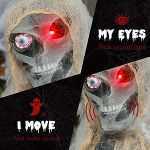 Momie animée d'Halloween avec yeux LED lumineux