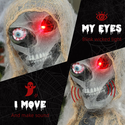 Momie animée d'Halloween avec yeux LED lumineux