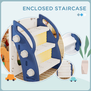 Toboggan 7 en 1 pour tout-petits avec panier de basket, structure d'escalade, télescope, tunnel et volant