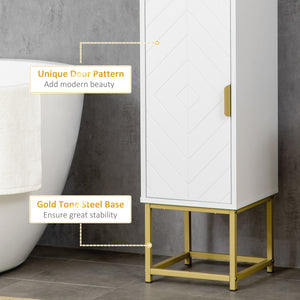 Armoire de rangement haute pour salle de bain, étagère réglable, blanc