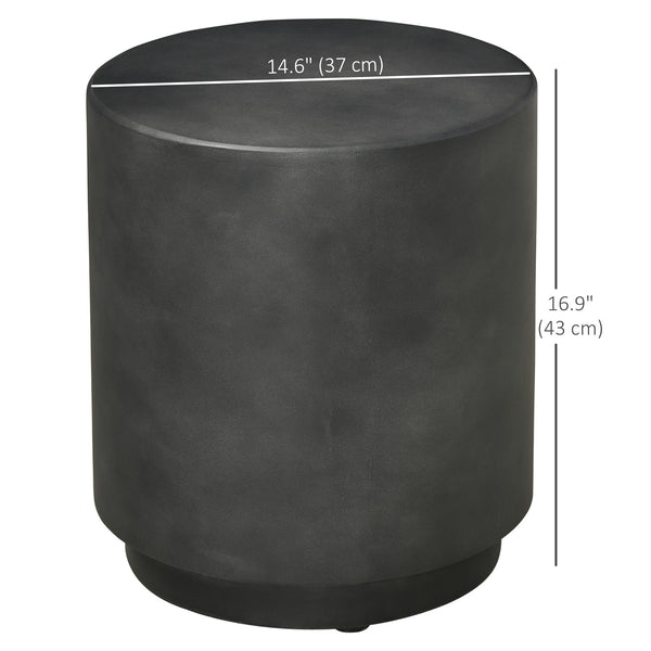 Table d'appoint finition Terrazzo ronde, gris anthracite