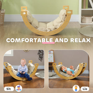 Jouet d'escalade en bois 3 en 1 avec coussin