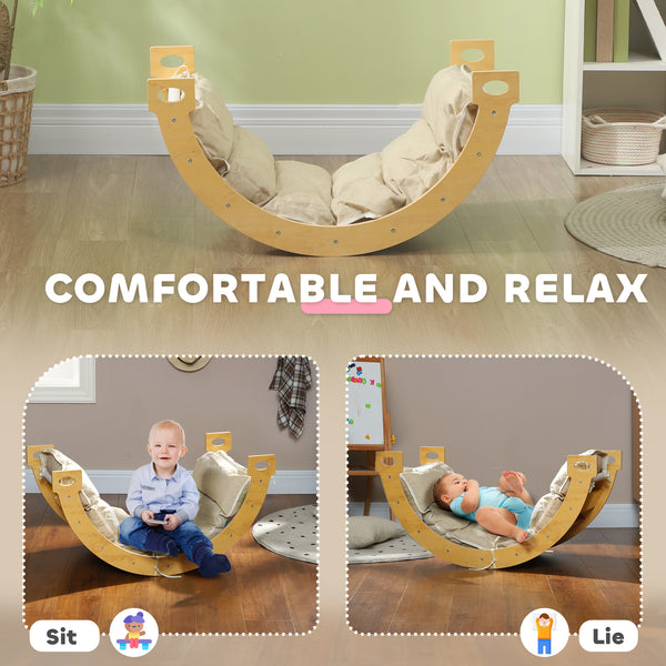 Jouet d'escalade en bois 3 en 1 avec coussin