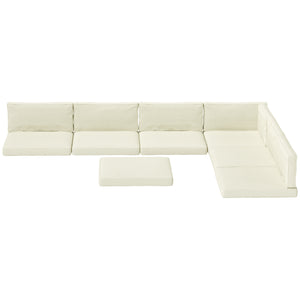 Coussins de remplacement pour meubles en rotin, 14 pièces, 7 places et 7 dossiers, couleur crème